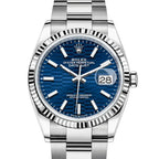 ROLEX Day-Just Bleu Vif Cannelé